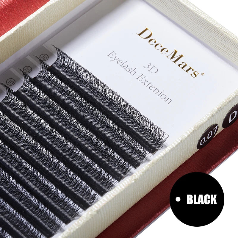 DeceMars 3D W-Shaped Eyelashes Extensions 3 Tip  C/D Curl High Quality Idividual Lash