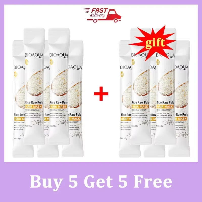 Rice Magical Keratin Hair Mask 5 Seconds Repair Damaged Frizzy Hairs Soft Smooth Shiny Moisturizing Nourish Hair Root Care