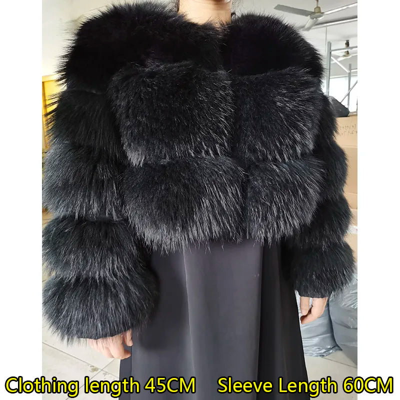 2025 maomaokong Super Hot Winter Women Luxury Thick Real Raccoon Fur Coat Natural Fox Fur Jacket Plus Size Jackets Female Vest