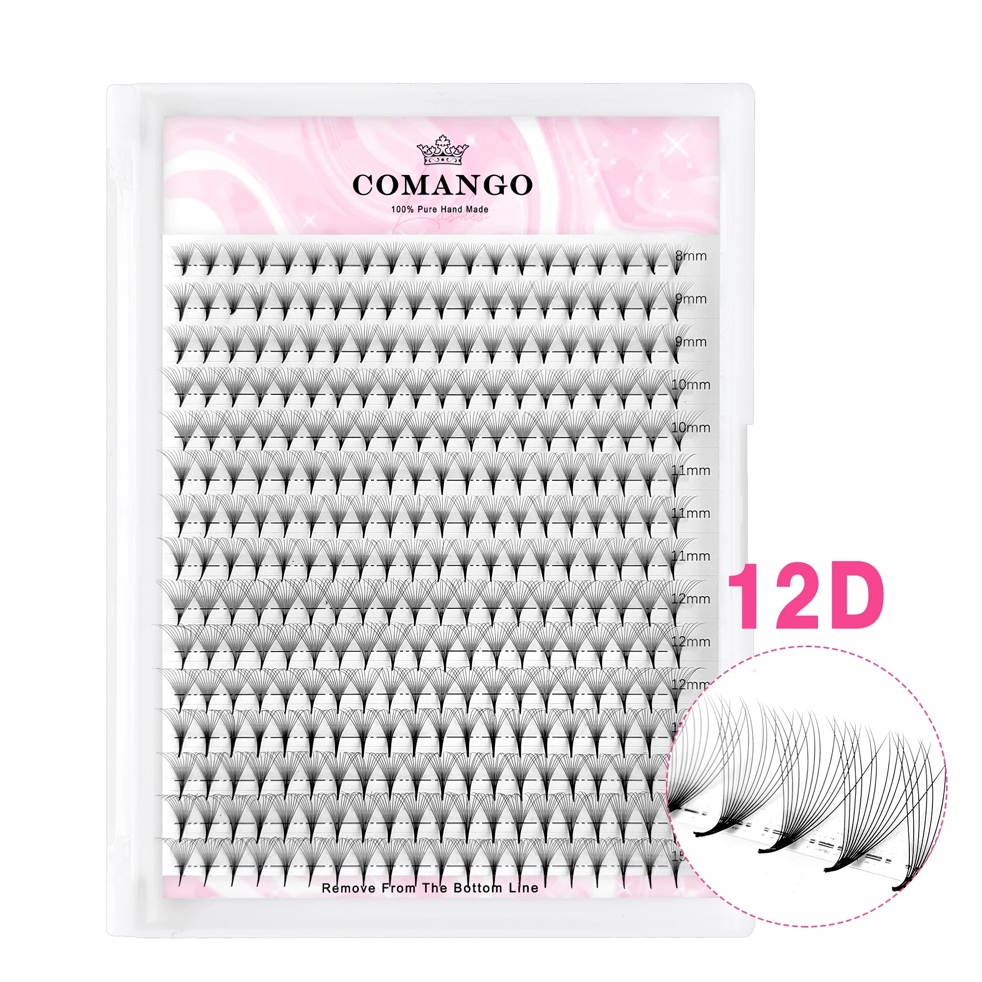 CoMango 7D 300/120Fans Pointy Base Premade Hybrid Fan Eyelash Extension Single&Mix8-15 Faux Mink Wispy Lash Korean Makeup