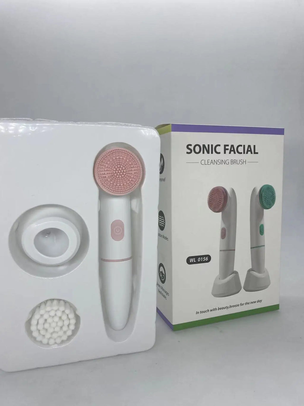 Electric Facial Cleansing Brush 2in1 Sonic Face Cleaning Device for Deep Cleaning IPX6 Waterproof Blackhead Removal Pore Cleaner