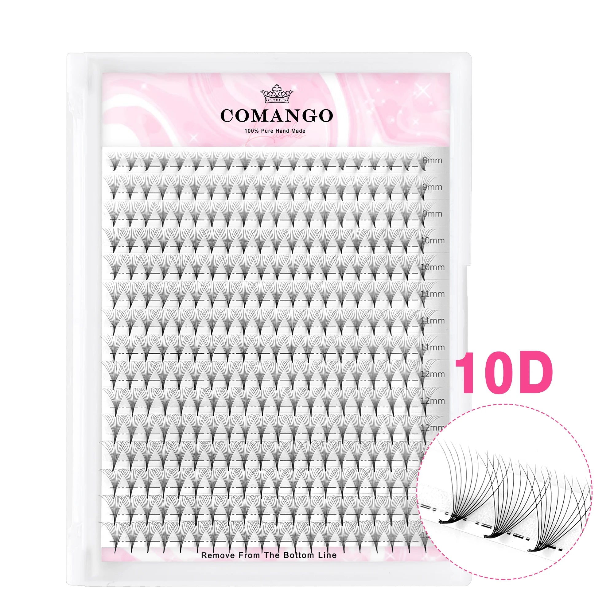 CoMango 7D 300/120Fans Pointy Base Premade Hybrid Fan Eyelash Extension Single&Mix8-15 Faux Mink Wispy Lash Korean Makeup