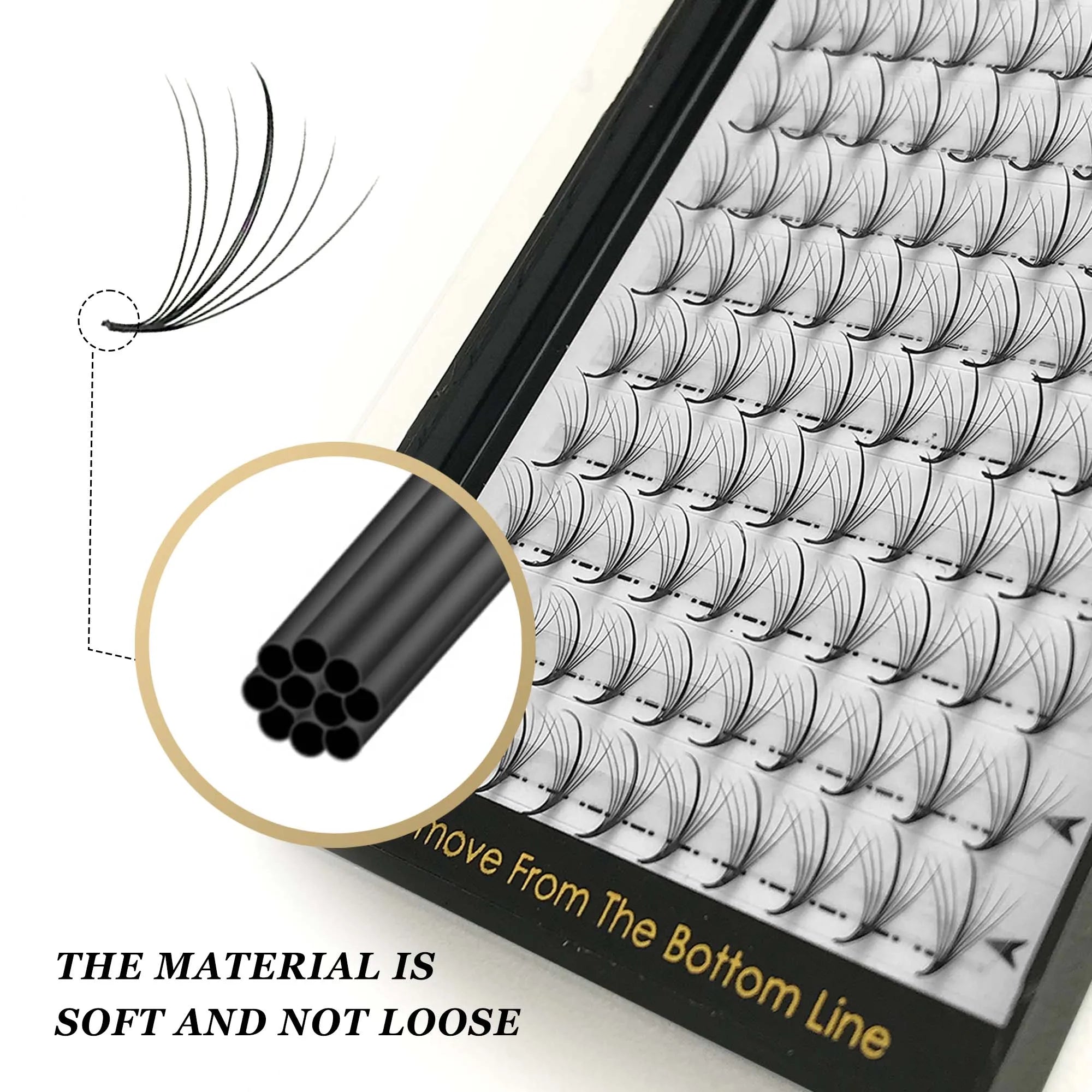 CoMango 7D 300/120Fans Pointy Base Premade Hybrid Fan Eyelash Extension Single&Mix8-15 Faux Mink Wispy Lash Korean Makeup