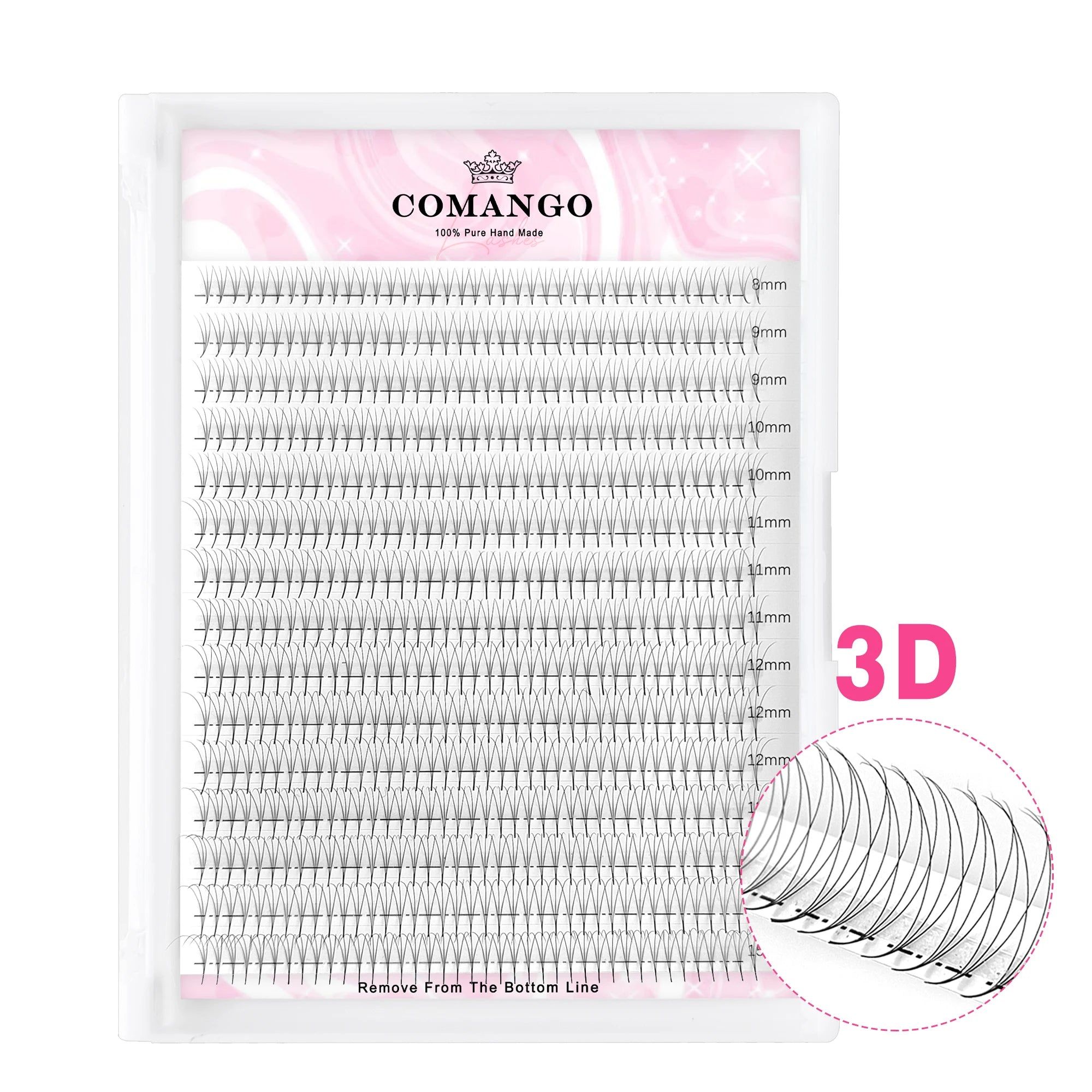 CoMango 7D 300/120Fans Pointy Base Premade Hybrid Fan Eyelash Extension Single&Mix8-15 Faux Mink Wispy Lash Korean Makeup